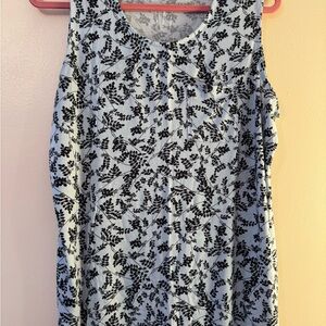 Elegant Black and White Floral Tank Top